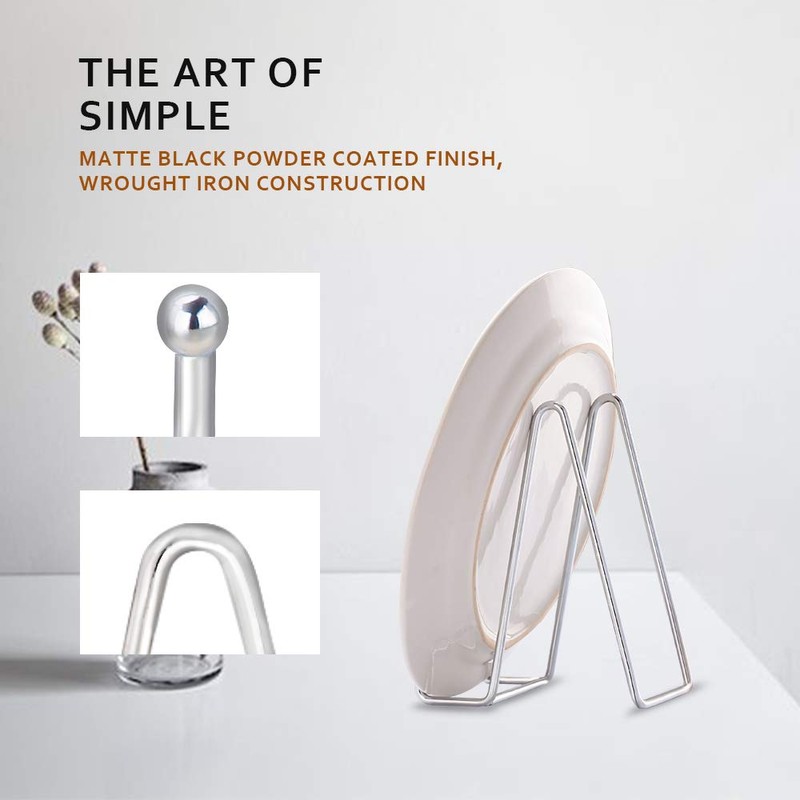 Hotoco Silver Decorative Plate Stand Holder Picture Frame Stand Easel