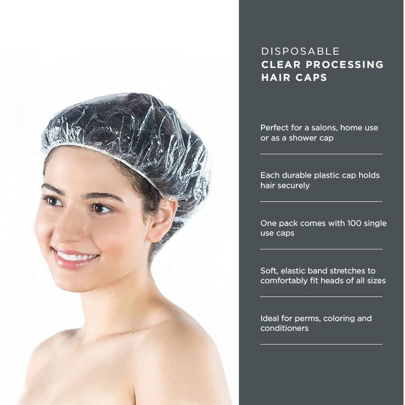 Diane Disposable Clear Processing Hair Caps, For Salons, DIY, Conditioning,