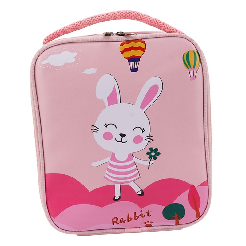 Insulated Lunch Holder Rabbit Pattern Portable Lightweight Handheld Oxford Cloth