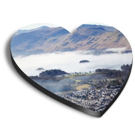 1x Heart MDF Magnet 6cm - Keswick Town Lake District England UK - Fridge Locker Office Whiteboard Toolbox #53011