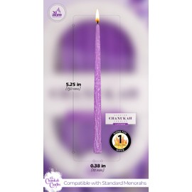 Ner Mitzvah Dripless Chanukah Candles Standard Size, Scented Hanukkah Candles Fits Most Menorahs, Premium Quality Wax for All 8 Nights of Hanukkah - Count 45, Purple