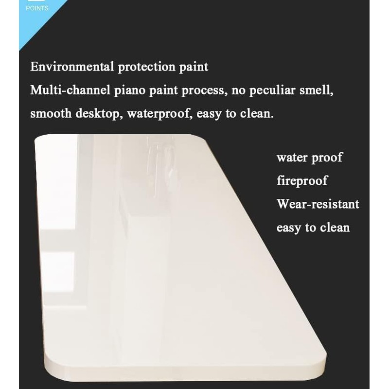 CYGJSYEA Wall Mounted Folding Table,White Floating Desk for Small Spaces,Stainless