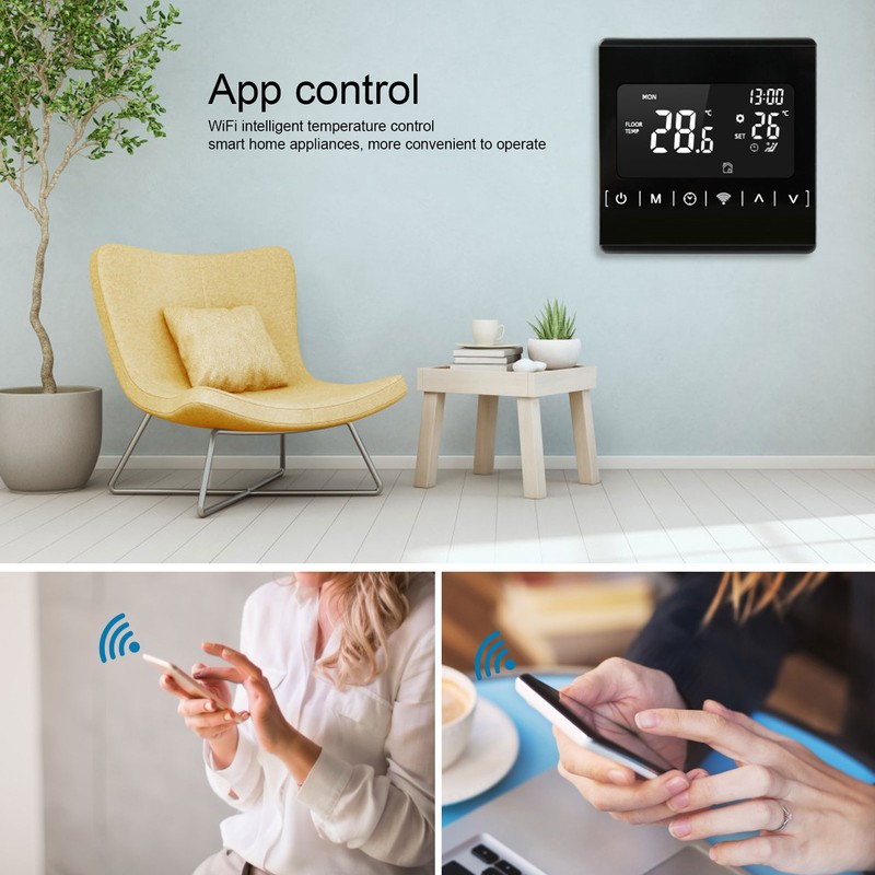 WiFi Smart Thermostat Electric Floor Heating Temperature Controller Voice Control