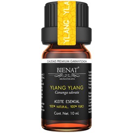 BIENAT AROMATERAPIA Aceite Esencial de Ylang Ylang 10mL | 100% Puro y Concentrado | Ideal para Difusor de Aromas, Humidificador, Aromaterapia, Masajes, Meditación, Jabones y Velas | Esencia Natural en Gotas