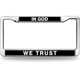 We Trust in God License Plate Frame Anti-Theft God Lover Faith Inspirational License Plate Frame Jesus Loves me Easy Installation Mounting Gift Kit
