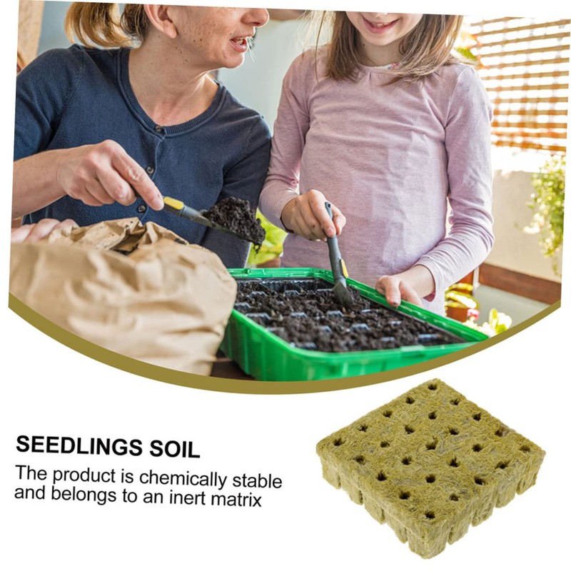 Outanaya 50pcs Hydroponics Grow Cubes Plugs for Soilless Plant Germination