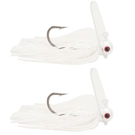 Fish Corner Scrounger Jig Head Realistic Swimming Action Fishing Swim Jigs Jig Heads for Bass Fishing 2pcs White 3/8oz