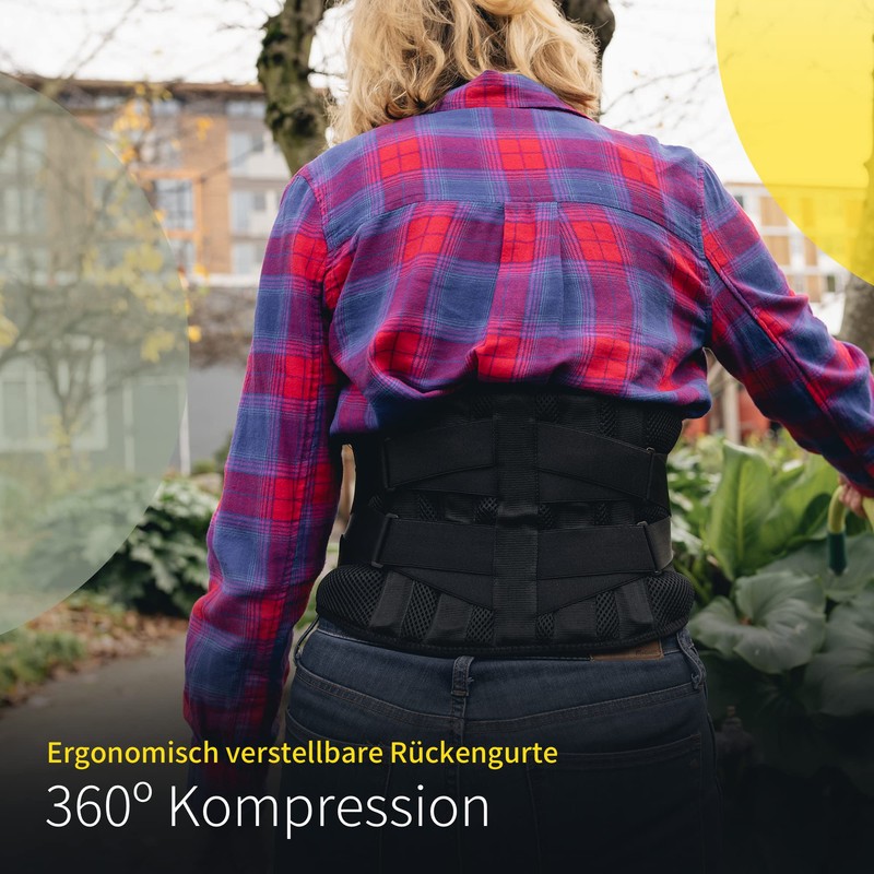 BraceUP Back Support with Lumbar Cushion - Back Support, Back