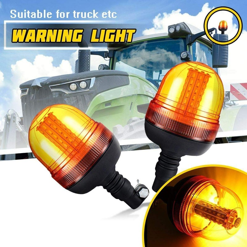12/24V 60 LED Amber Strobe Rotating Flashing Light Emergency Warning
