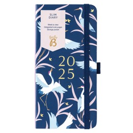 Busy B 2025 Slim Weekly Planner with Birds Cover - Compact Design Pocket Diary, Week to View Layout, Notes Pages & Storage Pocket - Handbag-Sized Journal for Organisation