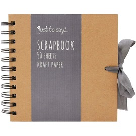 Set of Scratch & Sketch Kraft Small/Medium/Large Square Scrapbook- Quality Brown Kraft Paper Scrapbook with Ribbon (Small 15cm x 15cm - 50 Sheets)