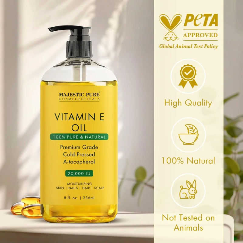 Aceite De Vitamina E Majestic Pure - 100% Puro Y