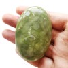 Lovionus89 Green Jade Polished Stones, Oval Palm Pocket, Healing Crystal