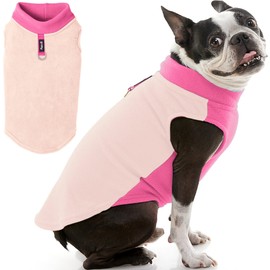 Gooby Fleece Vest Half Stretch, Peach, X-Small