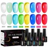 MEET ACROSS Jelly Gel Nail Polish Set, Translucent Clear Colors