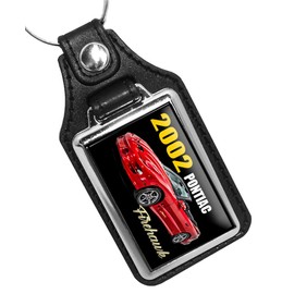 Brotherhood 2002 Red Compatible with Pontiac Firebird Firehawk Keychain Key Holder Faux Leather Key Ring for Men Heavy Duty Car Keyring for Men and Women