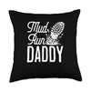Mud Run Daddy Obstacle Course Racing Enthusiast Throw Pillow