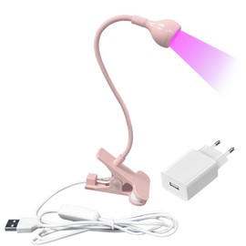 ASENTER 5W UV Gel Nail Lamp Nail Glue Gel Mini Lamps for Curing Resin Purple with Clip