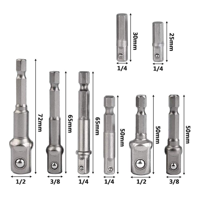 TA-VIGOR 8Pcs Impact Grade Driver Sockets Adapter Extension Set, 1/4