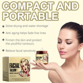 Beef Tallow Creme 120 g, Tallow Bio for Skin Care, Beef Tallow Creme, Talg Bio für Hautpflege, Beef Tallow Skincare, Beef Tallow And Honey Balm, für Gesicht und Körper Rindertalg Creme (1 Stück)