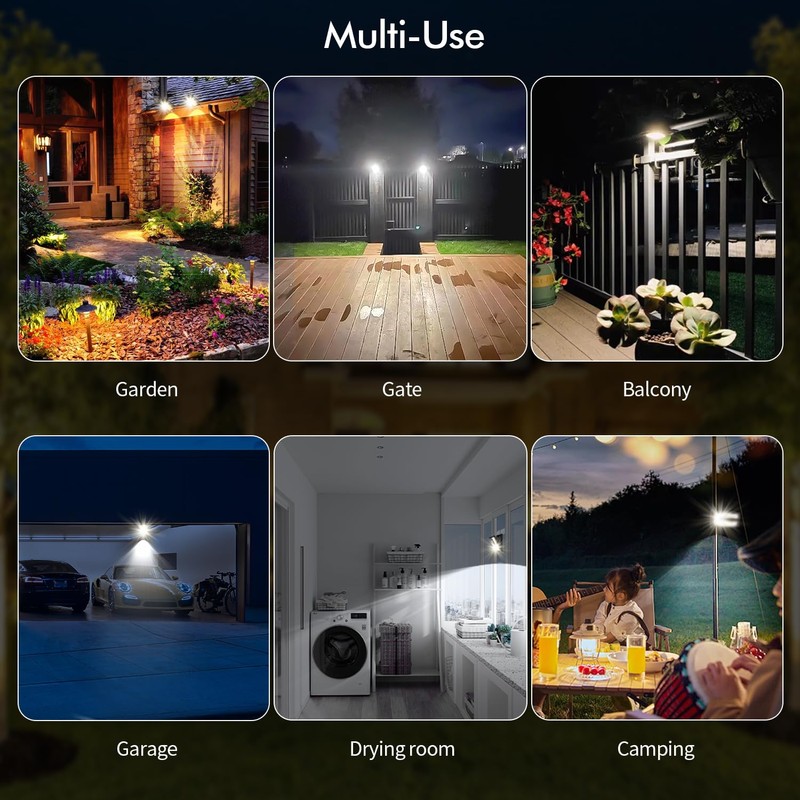 Clip On Solar Motion Lights Outdoor Waterproof, 800LM, 70 LED,