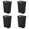 Sterilite 10459004 13 Gallon TouchTop Wastebasket, Black w/ Titanium Latch,