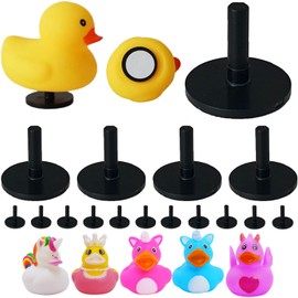 12 tapones de pato, soporte de pato de goma, soporte de plástico negro para salpicadero de coche y Jeep visualización fija, regalo para los amantes de Jeep, incluye pegatinas de doble cara en el