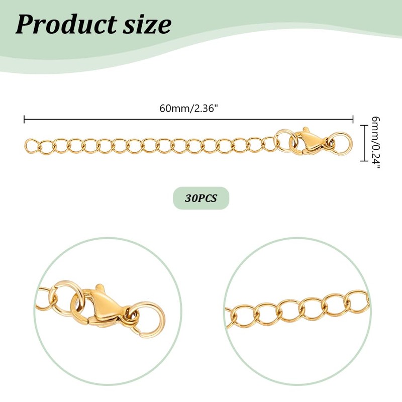 UNICRAFTALE 30Pcs Jewelry Chain Extenders Necklace Extenders for DIY