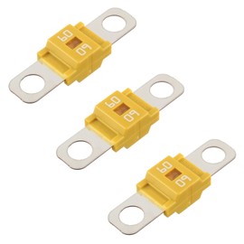 BOJACK Midi High Current Fuse Bolt-On Fuse 60A Amp Yellow for Cars, Trucks, Construction Vehicles, Buses, Caravans (Pack of 3, 60A)