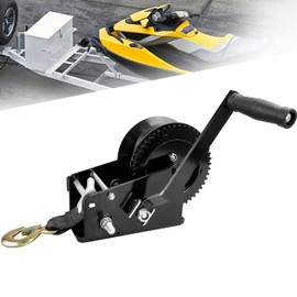 YIYITOOLS 3500lbs Boat Trailer Winch,Heavy Duty Hand Winch with 32 FT Strap,Dual Directional Ratchet and Dual Speed Switchable Hand Cranked Winch,Fit for Ship Trailers, RVs, Trucks