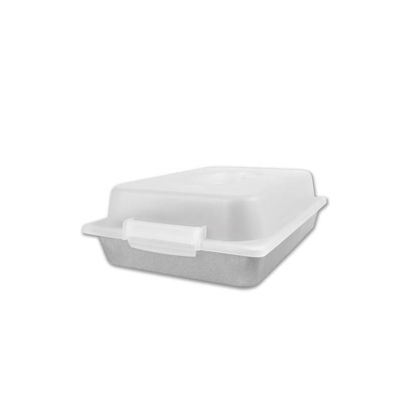 USA Pan 1117RCLD-ST-1 Bakeware Nonstick Rectangular Pan with Lid, 9x13-Inches,White