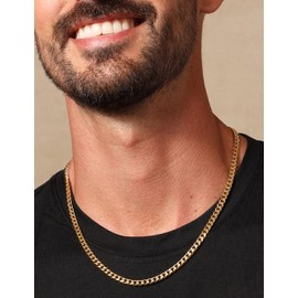 Waitsoul 925 Sterling Silver Cuban Chain Lobster Clasp 5mm 18k Gold Over Cuban Link Curb Chain Necklace for Women Men Diamond Cut 16-30 Inches(24)