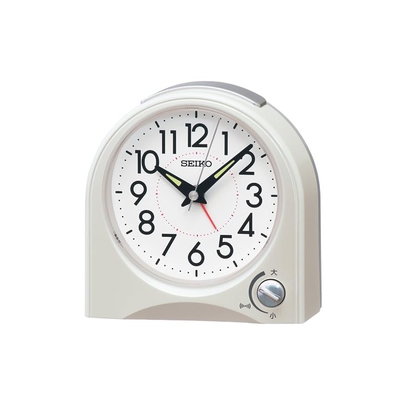 Seiko Clock KR520W Alarm Clock, Analog White Pearl, 4.5 x