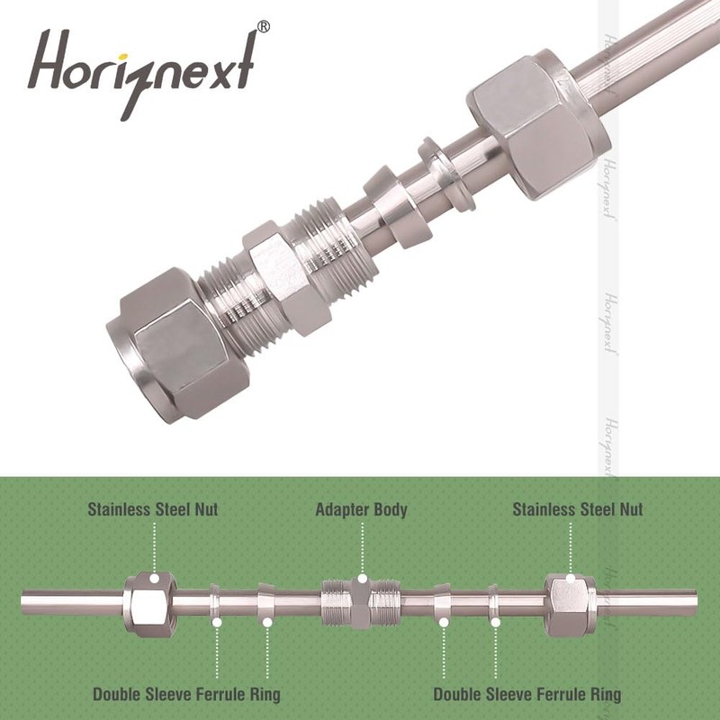 Horiznext Stainless Steel 304 Compression Fitting to connect 1/2 inch
