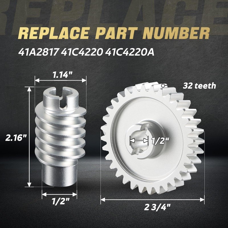 Upgrade Aluminum Alloy Drive and Worm Gear Kit Compatible with