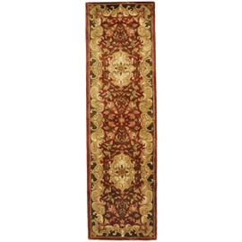 Safavieh Classic Collection CL234A Handmade Traditional Oriental Premium Wool Runner, 2'3" x 10' , Rust / Green