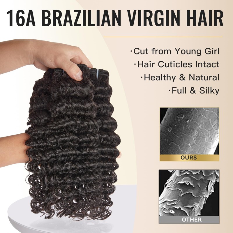 Human Hair Bundle, Wequeen Hair Bundle Human Hair 16A Brazilian