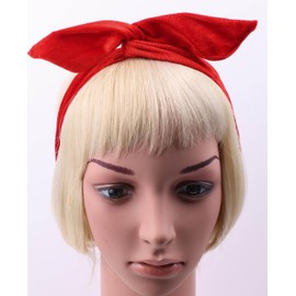 Mytoptrendz® - Wire Headband Hair Band Premium Velvet Long Twist Bow Wired Hair Tie Head Wrap Scarf for Women Girls Hair Accessories (Red)