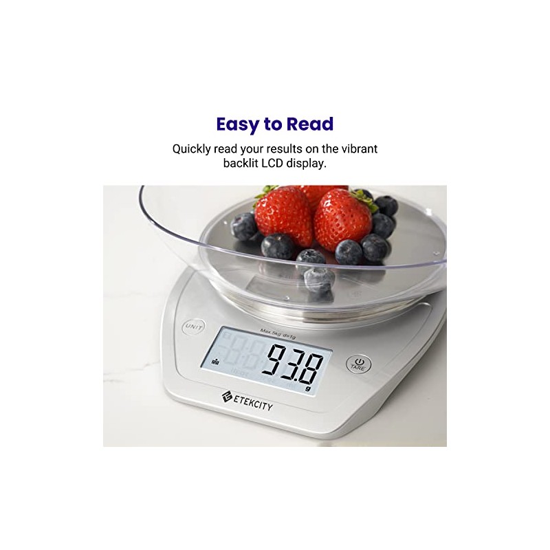 Báscula Digital Cocina con Temporizador, Bascula para Cafe 0.1g/2kg