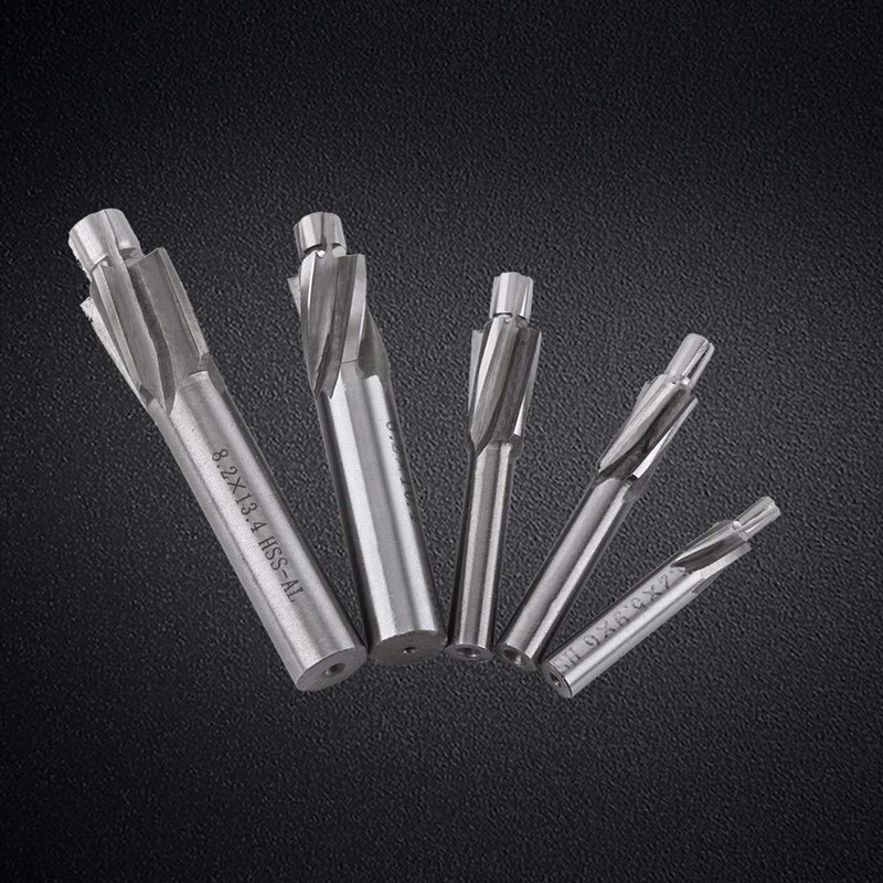 5pcs Countersink End Mill, M3-M8 Counterbore Drill Bit, Professional Counter