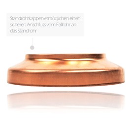 Copper Standpipe Cap 120/150 Flat - Rosette for a Clean Transition from Downpipe to Standpipe, Cover Rosette for Rain Pipes