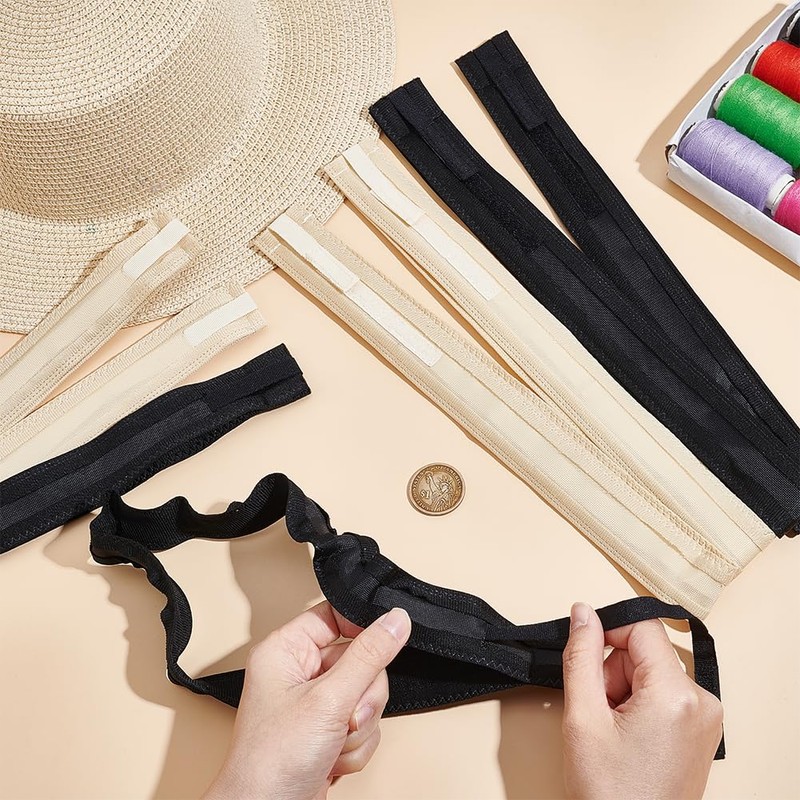 BENECREAT 8Pcs 2 Colors Hat Size Tape Hat Size Reducer