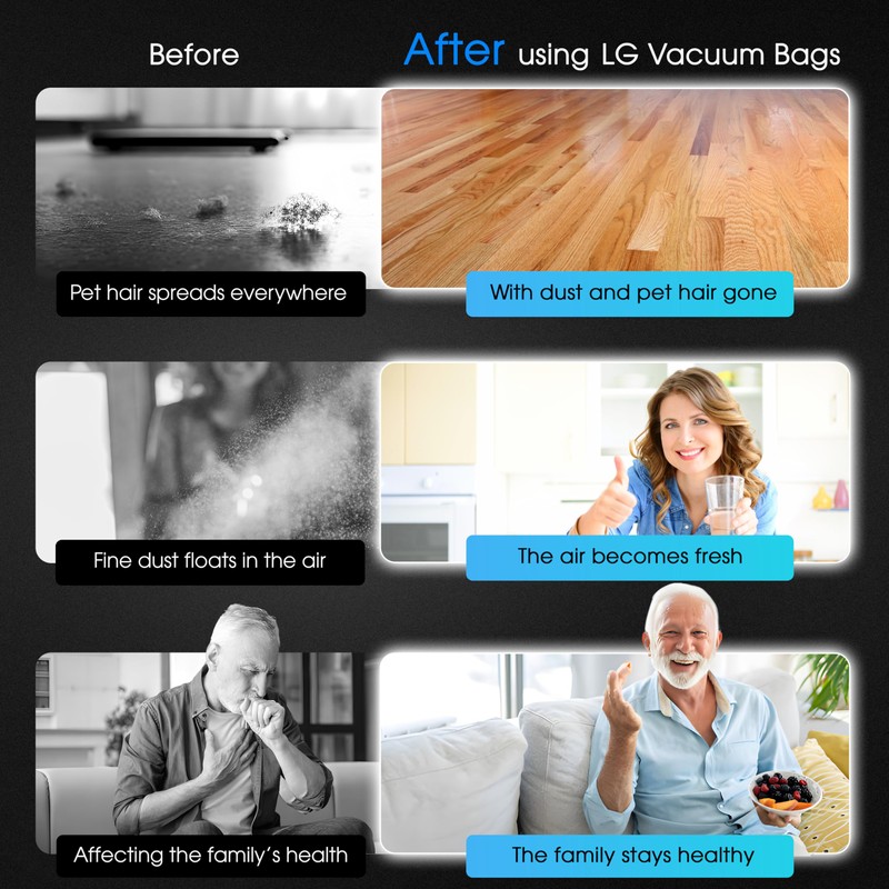 FAMELEC 10 Pack for LG Vacuum Bags, Compatible with LG