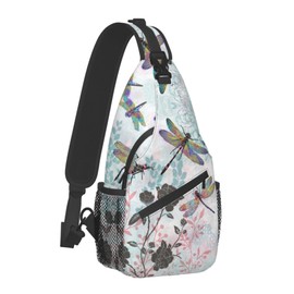 Majoug Dragonfly Large Sling Backpack Crossbody Sling Bag for Women men Chest Bag Travel Hiking Daypack