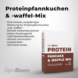 GymBeam GymBeam Protein Pfannkuchen & -Waffel Mix - 500 g, leckere vorgefertigte Protein-Backmischung mit Molkenkonzentrat, hoher Proteingehalt, gute Ballaststoffquelle (500 g, Schokolade)