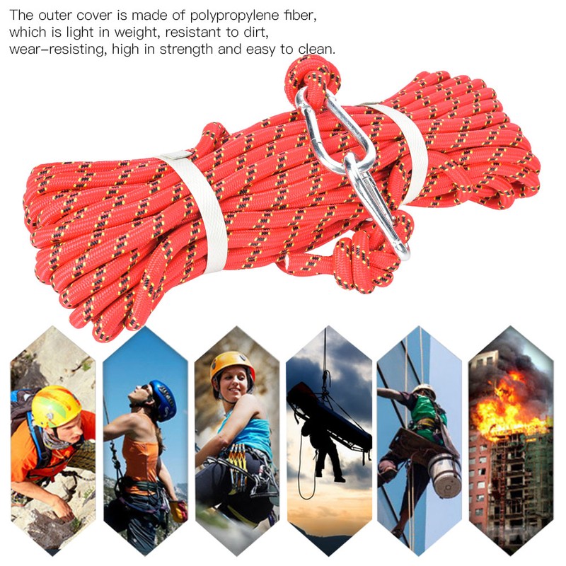 10M/32ft Outdoor Rescue Rock Climbing Rope Safety Escape Rope for