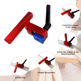 2Pcs T-Rails Guide Rail Stop, Guide Rail Stop for T-Nut T-Tracks, 30mm Mitre Track Stop, Slide Stopper for Woodworking