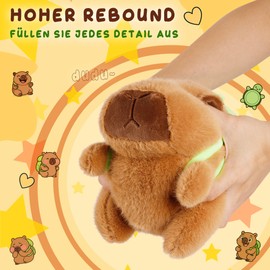 SHINELINE Capybara Cuddly Toy, 23 cm Capybaras Plush Toy, with Turtle Backpack Capybara, Squishy Water Pig Cuddly Toy, Cute Capibara, Suitable as Home Decoration, Children's Birthday Gift