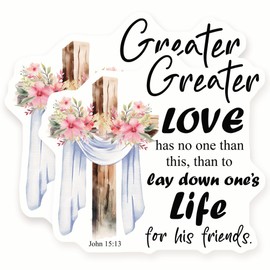 Christian Magnets - Religious Quote - Floral Cross - 2 Pack - 5" Wide Design - Sticks to Fridges, Lockers, Toolboxes & More - Made in USA - AQM0228