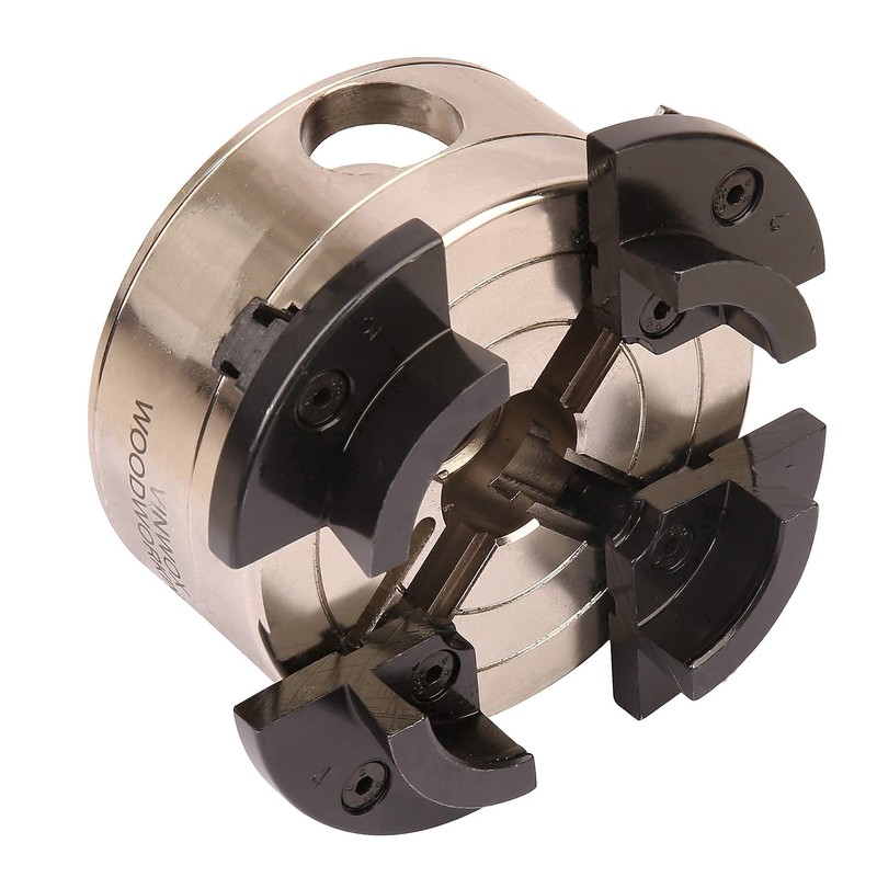 VINWOX 3-3/4INCH 4-Jaw Self-Centering Wood Lathe Chuck, 2" Round Jaw